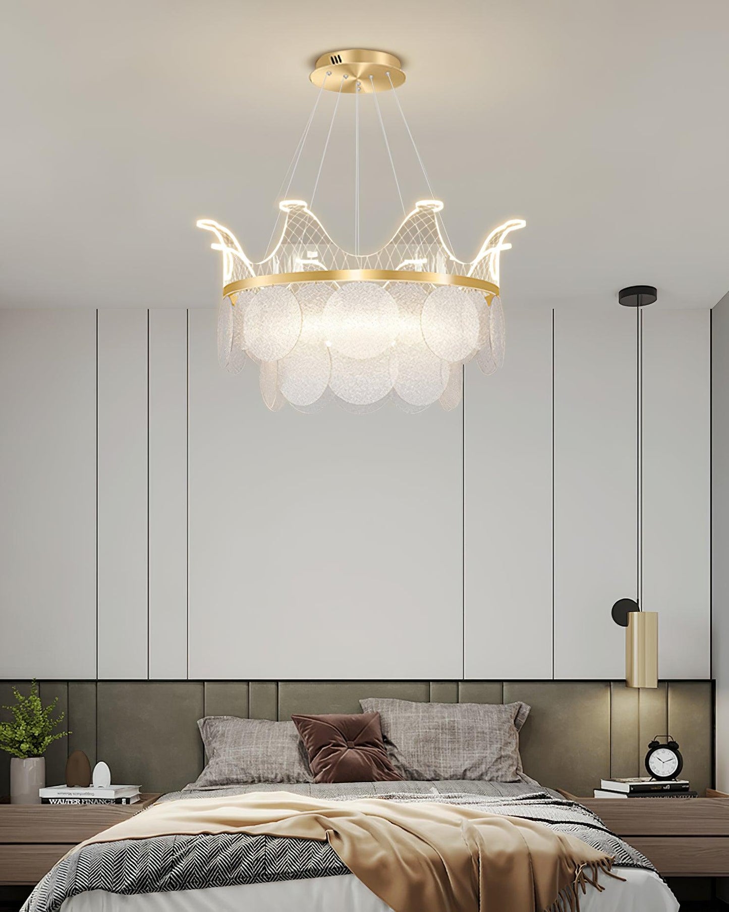 Vassar Crown Chandelier with 3-Color Dimming